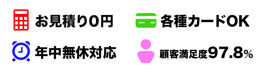 お見積り0円・年中無休対応